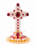 Хрест на митру "Колосок" рубін №1