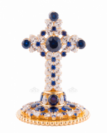 Хрест на митру "Колосок" сапфір №1