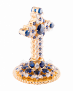 Хрест на митру "Колосок" сапфір №2